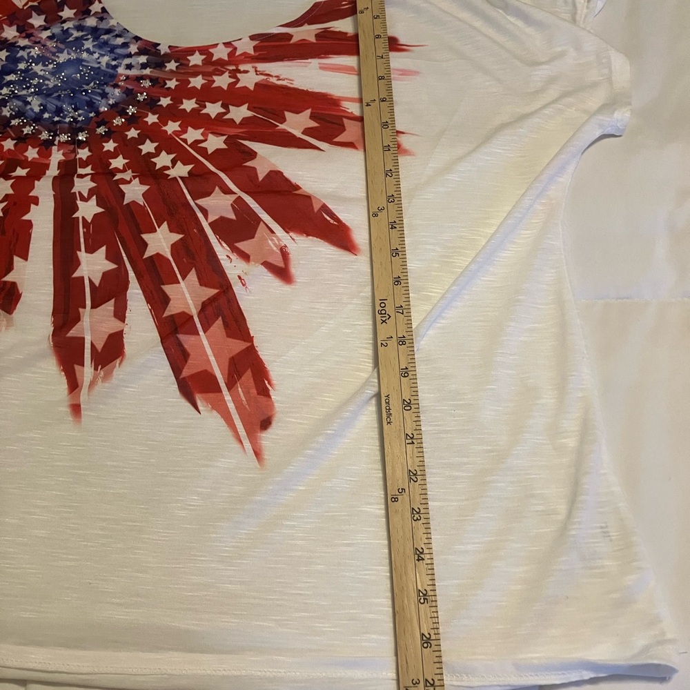 CJ Banks Women’s 2X Patriotic Tops Bundle (4) Star Flag Americana Plus Size - Picture 6 of 16